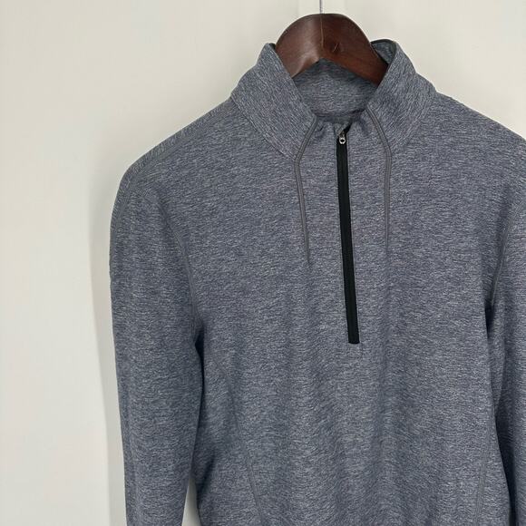 Lululemon Surge Warm 1/2 Zip *Silver Heathered Dark Slate Mens Size Medium - Picture 2 of 8